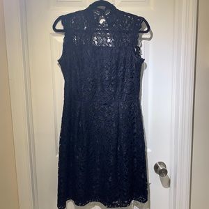 Enfocus studio navy lace high neck dress